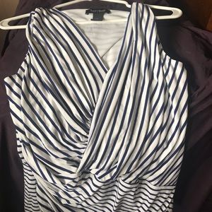 White House Black Market tank. Royal blue stripes.